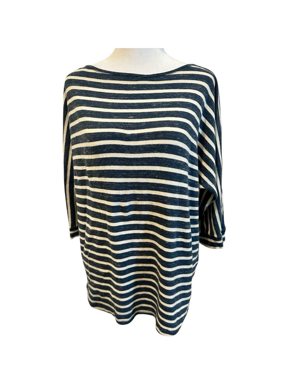 Chaps Denim Size 1X  3/4 Sleeve Top  100%  Soft Cool  Cotton